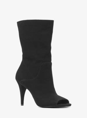 michael kors elaine open toe bootie laarzen met hoge hak|Elaine Leather Open.